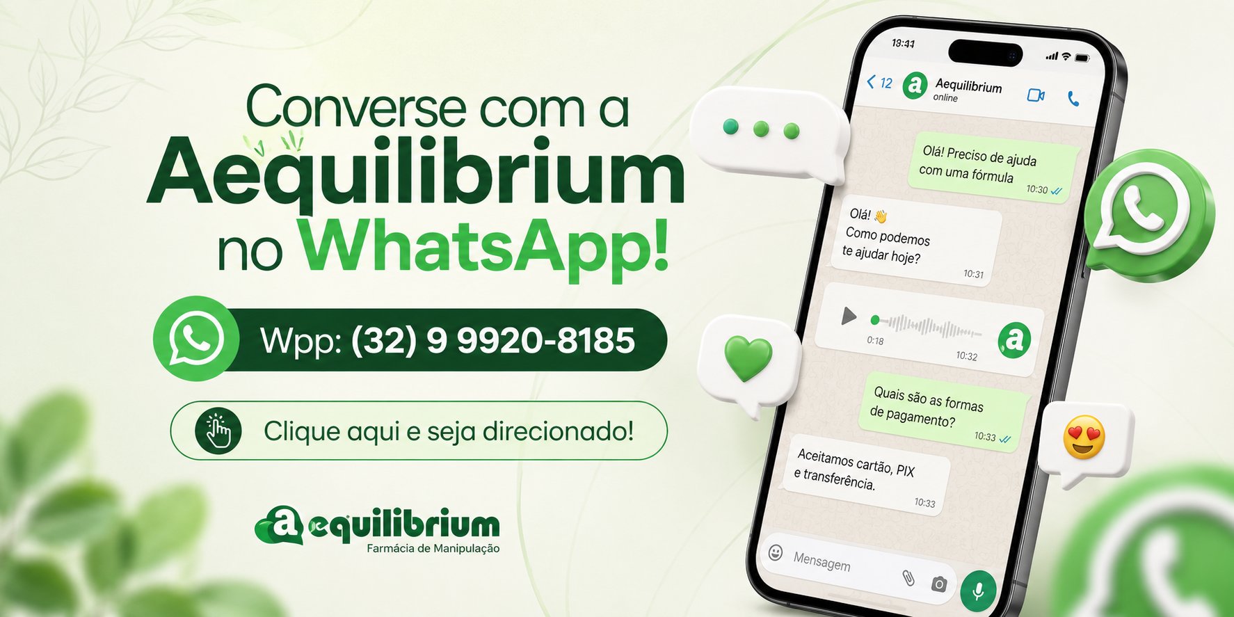 Converse com a Aequilibrium no WhatsApp